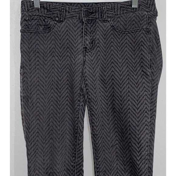 Prana Size 2 Women's Gray Dark Purple Herringbone Pattern Casual Pants 28 x 32 - Picture 2 of 6